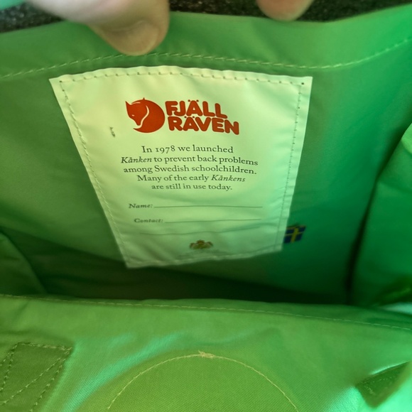 NWT Fjallraven Apple Mint Green Classic Kanken Unisex Convertible Backpack - Picture 7 of 10